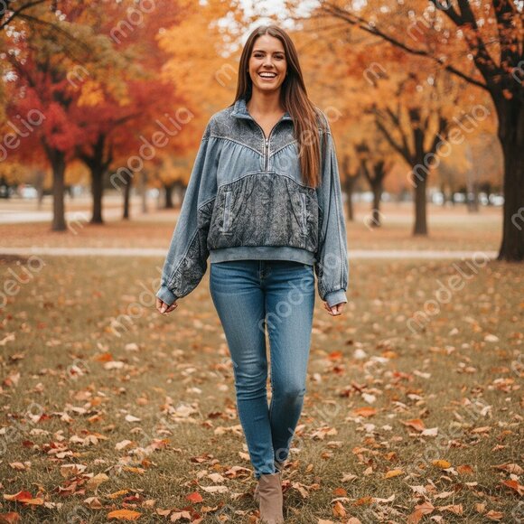 Urban Outfitters Blue Quilted Sweatshirt (M) - Picture 1 of 10